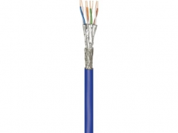 CAT 7A+ network cable, S/FTP (PiMF), blue, 250 m - CU, AWG 22/1 (solid), LSZH