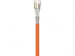 CAT 7A network cable, S/FTP (PiMF), orange, 100 m - CU, AWG 23/1 (solid), LSZH