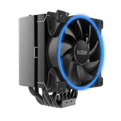 Cooler procesor Pccooler GI-H58UBCoronaB, racire cu aer, ventilator 120 mm x 1, 1800 rpm, LED albastru, Negru