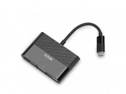 Docking Station SSK USB Male tip C - VGA Female/USB Type-C/USB Type-A negru
