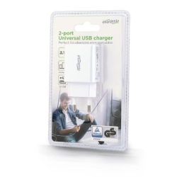 GEMBIRD EG-U2C2A-03-W 2-port universal USB charger 2.1 A white