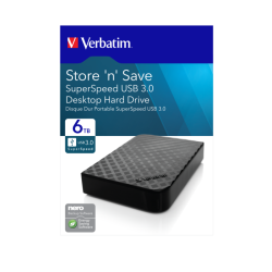 Hard Disk portabil Verbatim Store 'n' Save 6TB, USB 3.0, 3.5inch, Black