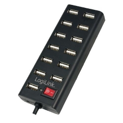 Hub USB 2.0 Logilink UA0126 Black, 13 porturi