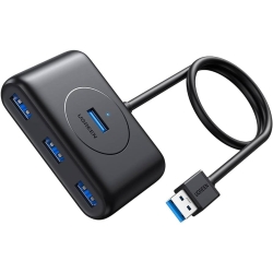 Hub USB 3.0 Ugreen CR113, 4 Porturi, Lungime cablu 1m, Negru - 20291
