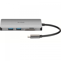 Hub USB DLink DUB-M610, 2x USB 3.2 Gen 1 + 1x HDMI + 1x SD Card Reader, Silver