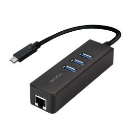 Hub USB LogiLink UA0283 USB-C, 3x USB + RJ45, Black
