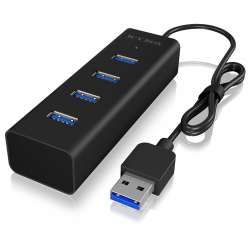 Hub USB Raidsonic IcyBox, 4x USB 3.0, Black