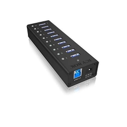 Hub USB Raidsonic IcyBox IB-AC6110, 10x USB 3.0, Black