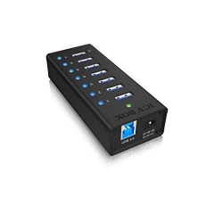 Hub USB Raidsonic IcyBox IB-AC618, 7x USB 3.0, Black