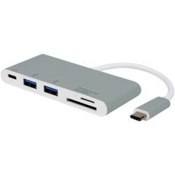 Hub USB tip C 3.1 + 2 x USB-A si alimentare (PD) + slot micro SD/SD, Roline 15.08.6257
