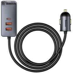 Incarcator auto Baseus CCBT-A0G, 2x USB-A, 2x USB-C, Black