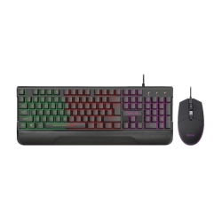 Kit Gaming SPACER USB SPGK-INVICTUS , tastatura Iluminare RGB rainbow si mouse optic 3200 dpi iluminare 7 culori, negru