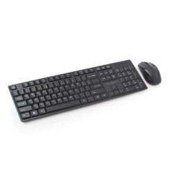 Kit tastatura si mouse wireless Kensington Profit Low-Profile K75230UK, tastatura wireless 104 taste, mouse wireless 1200dpi, Negru
