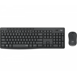 Kit Wireless Logitech MK295 - Tastatura, USB, Layout US, Black + Mouse Optic, USB, Black