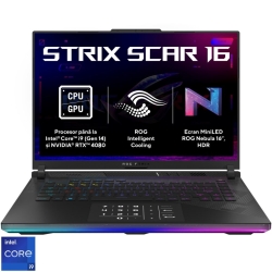 Laptop Gaming ASUS ROG Strix SCAR 16 G634JZR cu procesor Intel® Core™ i9 14900HX pana la 5.8 GHz, 16