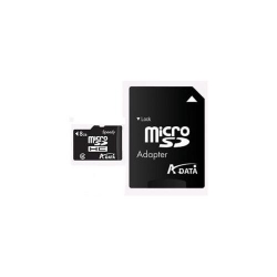 Memory Card A-Data Micro-SDHC, 8GB, cu adaptor SD