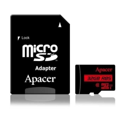 Memory Card Apacer MicroSDHC, 32GB, Clasa 10 + Adaptor SD, 85MB/s