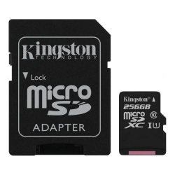 Memory Card Kingston Canvas Select Plus microSDXC 256GB, Clasa 10 + Adaptor SD