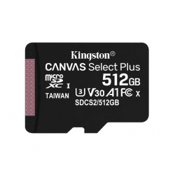 Memory Card Kingston Canvas Select Plus microSDXC, 512GB, Clasa 10