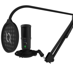 Microfon AQIRYS Voyager, shock-mount, brat articulat, tripod, USB