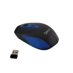 Mouse Spacer, PC sau NB, wireless, 2.4GHz, optic, 1600 dpi, butoane/scroll 4/1, negru cu albastru