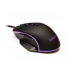 Mouse SPGM-PULSAR-SPEED Spacer, gaming, cu fir, USB, optic, 8.000 DPI, butoane/scroll 7/1, iluminare RGB, Negru