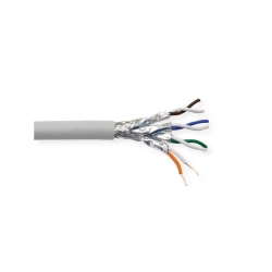 Rola 100m cablu de retea RJ45 S/FTP Cat.8 fir solid LSOH Gri, Value 21.99.1800