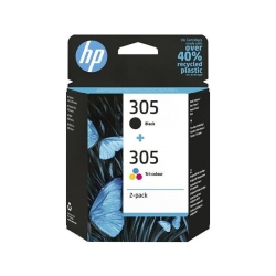 Set cartuse cerneala HP 305 2-Pack Tri-color/Black pentru HP DeskJet: 2710, 2720, HP DeskJet Plus: 4110, 4120, HP ENVY: 61010, 6020, HP ENVY Pro: 6420, 6422, OEM 6ZD17AE