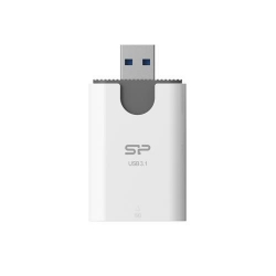 Silicon Power Combo USB 3.1 Card Reader microSD and SD, White