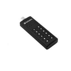 Stick memorie Verbatim Keypad Secure, 128GB, USB-C, Black