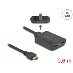 Switch HDMI 2 porturi 4K60Hz cu downscaler + cablu 0.6m, Delock 18650