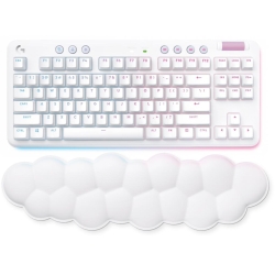 Tastatura mecanica gaming Logitech Lightspeed G715, Wireless, TKL, RGB, layout US INT'L, White Mist
