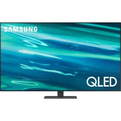 Televizor QLED Samsung QE55Q80AATXXH Seria Q80A, 55inch, Ultra HD 4K, Carbon Silver
