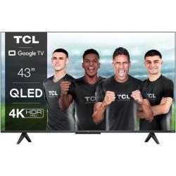 Televizor TCL QLED 43C635, 108 cm, Smart Google TV, 4K Ultra HD, Clasa G