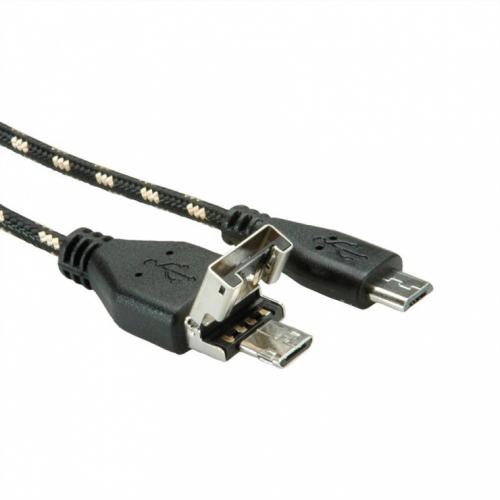 CABLU USB 2.0 LA MICRO USB-B T-T 1M, ROLINE 11.02.8314