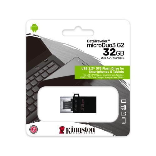 Stick memorie Kingston microDuo3 64GB, USB 321 gen 1, Black
